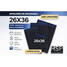 Kit 100 Envelopes de Segurança 26x36 cm
