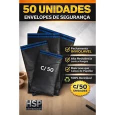 Kit 50 envelopes de segurança 19x25 cm