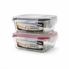 Pote Hermético Retangular 370ml Porta Mantimentos Vedação Marmita Resistente Micro-ondas e Freezer