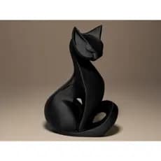 Escultura Decorativa de Gato Minimalista