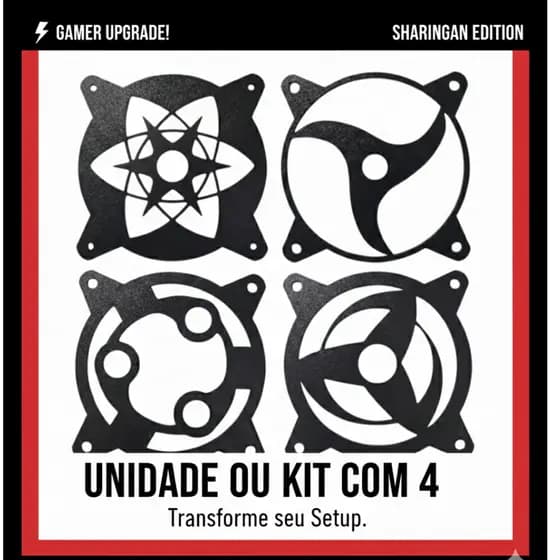 Fan decorativa para pc gamer, naruto, sasuke, kakashi, madara, anime, ventoinha personalizada, decorativo, computado, pc