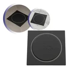 Ralo Click Inteligente 10x10 Preto Fosco em Aço Inox para Banheiro Anti Odor