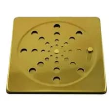 Ralo Grelha Dourado Luxo 10x10 Quadrado para Banheiro Premium