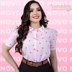 Blusa Manga  Princesa  Listrada Com Coração M-140