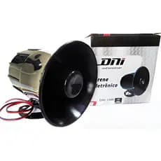 Sirene Eletrônica DNI 3300 12V Bitonal 118dB Preta Para Sistemas de Alarme e Segurança