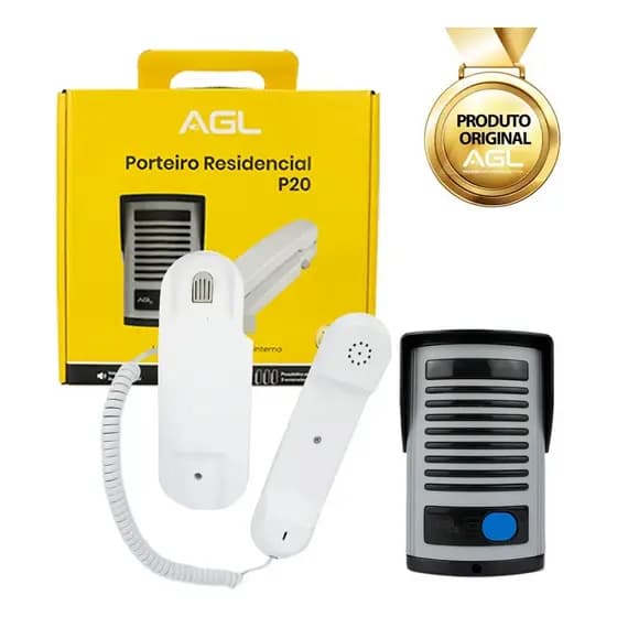 Porteiro Eletrônico P20 AGL Alimentação Interna Cinza 2 Fios 127V/220V