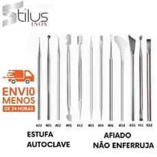 Kit Completo Com 12 Instrumentos Para Manicure Podologa  Stilus inox