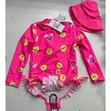 Maiô infantil Com Chapéu Manga Longa Menina Proteção Solar Uv 50 Maio 1548-2025