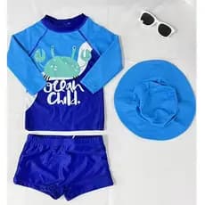 Conjunto Sunga Menino Camiseta Uv 50+ Com Chapéu Praia1559-2025