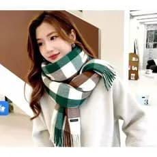 Cachecol Xadrez Feminino Lenço Pashimina Echarpe Unissex Para Frio Inverno901
