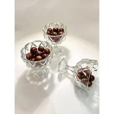 Centro de Mesa de Vidro ou travessa de sobremesa Modelo Diamante 600ml Vidro Trabalhado Resistente/original