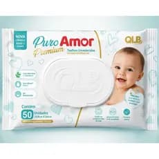 Combo 2/4/6 Pacotes ToalhaS Umedecida Puro Amor Premium  50Unid Cada - Sem Álcool