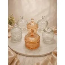 Bomboniere Baleiro Porta doces bombons de vidro alto relevo/Decoração Elegante 500ml-850ml/original/potes de vidro