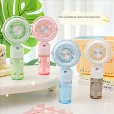 Ventilador Portátil Mini Spray Air Cooler USB Umidificador De Resfriamento Recarregável CLICK