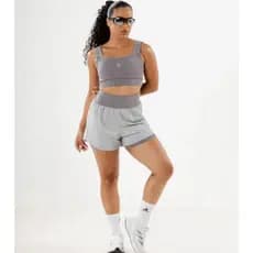 Short Duplo Face Feminino Fitness em Poliamida – Cós Alto e Secagem Rápida