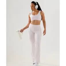 Conjunto Fitness Mary Top Cropped + Calça Flare Cintura Alta Feminino