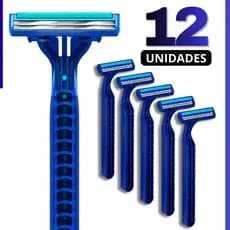 Kit 12 Aparelho de Barbear Prestobarba 2 Lâminas Com Fita Lubrificante Conforto Premium