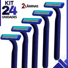 Kit 24 Aparelho de Barbear Prestobarba 2 Lâminas Com Fita Lubrificante Conforto Premium