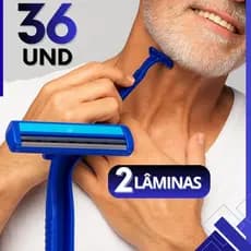 Kit 36 Aparelho de Barbear Prestobarba 2 Lâminas Com Fita Lubrificante Conforto Premium