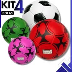 Kit 4 Bola de Futebol Society PVC Nº5 Resistente Adulto e Infantil