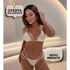 Biquíni fio dental com conchas, biquíni feminino, biquini