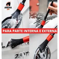 Kit 5 Pincéis para Detalhamento Automotivo – Pincel de Limpeza Interna e Externa para Carro, Roda, Motor e Acabamentos