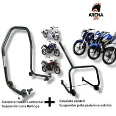 Cavalete Traseiro Universal + Cavalete Central Oficina manutenção Motos - 2 unidades