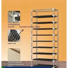 Sapateira calçados Prateleira 9 Andares 27 pares de sapatos organizador desmontável Sapateira Vertical Com Porta