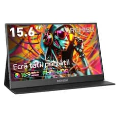 Monitor Portátil 15.6” Full HD 1080P  , Alto-falantes e Capa Protetora – Compatível com Notebook