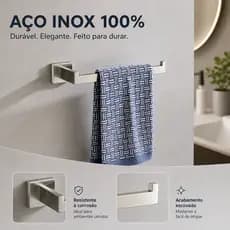 Gancho Banheiro Duplo Aço Inoxidável 304 Parede Polido Premium