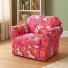 poltrona infantil decorativo multiuso ideal pra criancas de 2 a 5 anos feminino unicornio