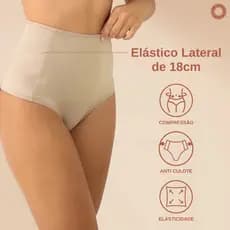 Kit 3 Calcinha Cinta Modeladora Cintura Alta Segura Barriga calcinha cós alto Viére Verdadeira