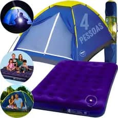 Barraca iglu Acampamento 2 3 4 pessoas + colchão inflável casal Com Bomba de Pé Embutida Camping Acampamento Viagem Mor