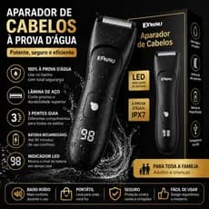 ENSSU Aparador de Pêlos Corporais Profissional IPX7 À Prova d'Água com Display LED