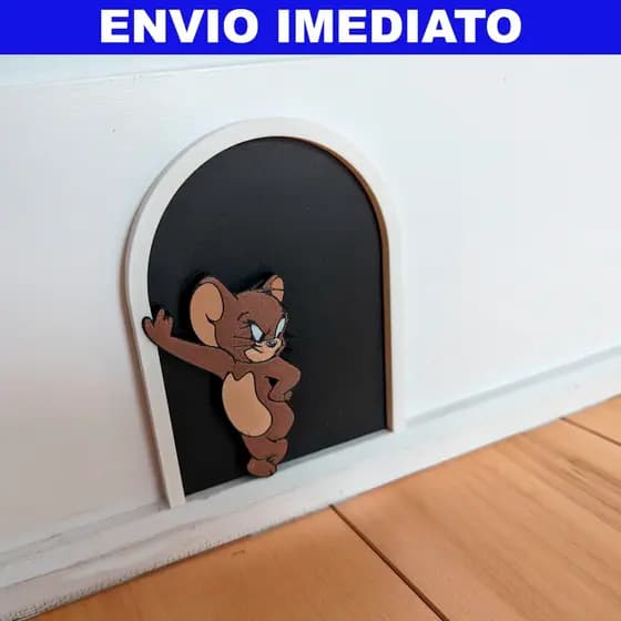 Portinha Decorativa Jerry 3D – Enfeite Criativo para Rodapé