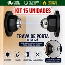 Kit 15 Prendedor Trava Magnética Premium para Porta com Imã Super Forte inox Envio imediato