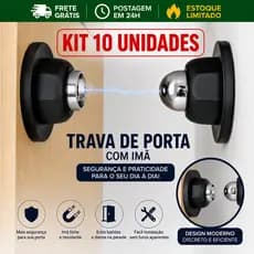 Kit 10 Prendedor Trava Magnética Premium para Porta com Imã Super Forte inox Envio rapído