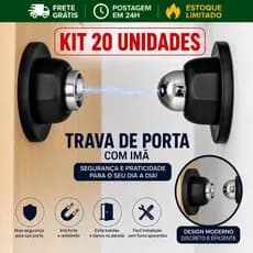 Kit 20 Prendedor Trava Magnética Premium para Porta com Imã Super Forte inox Envio rapído