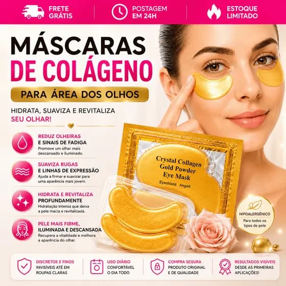 Kit Máscaras De Colágeno Olhos Anti Olheiras Antirrugas Gel Pads Skin Care Despacho Rápido