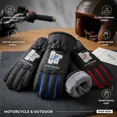 Luvas de inverno para motociclistas, impermeáveis, antiderrapantes, quentes, unissex.