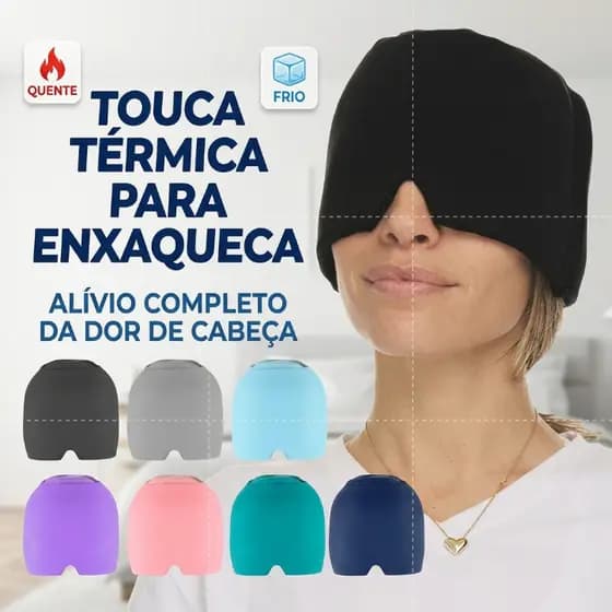 Touca Térmica para Enxaqueca Compressa Quente e Frio Alívio da Dor de Cabeça