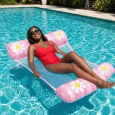Bóia de Piscina Inflável com Assento Reclinável e Malha Flutuante – Conforto Adulto para Verão | 120×80 cm