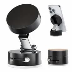Suporte Magnético para Celular 360° Dobrável com Sucção a Vácuo – Para Carro e Mesa
