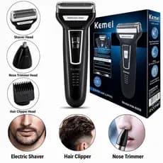 Aparador Elétrico Multifuncional 3 em 1 para Barba, Cabelo e Pelos Corporais