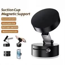 360°Suporte dobrável para celular, dupla face, vácuo magnético, instalação de carro, adsorção
