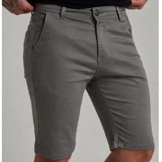 Bermuda Sarja Masculina Brim Esporte Fino Alfaiataria com Lycra Tecido Premium Bolso Embutido