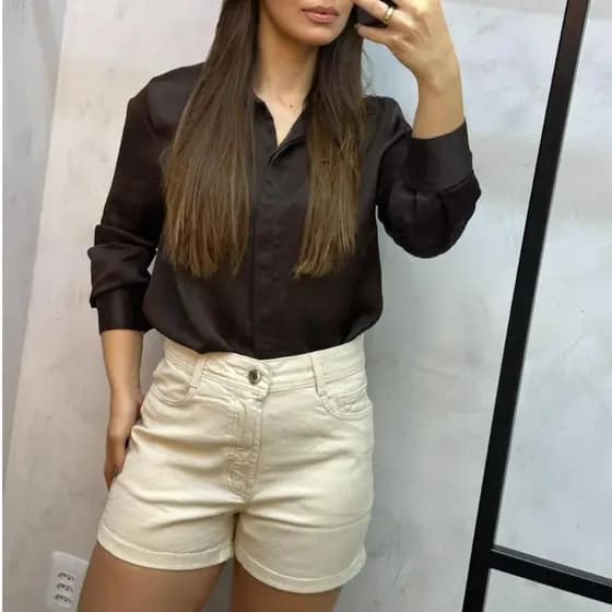 Short Feminino Com Lycra Premium Cintura Alta Confortável com Elastano Modela o Corpo Casual Zero Transparência