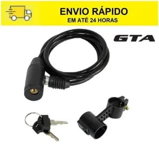 Cadeado Bike Anti Furto Bicicleta GTA 6mm X 1mt Com Chave e Suporte Oferta PROMO!