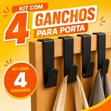 Kit 4 Ganchos Armários Gavetas Porta Armário Cozinha Quarto Banheiros Lavanderia Garagem