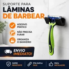 Suporte Lâminas Parelho Barbear Gillette Gilette Adesivo Organização Banheiro Box lavabo Não é Inox